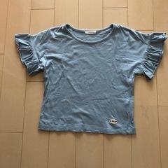 kids♡くすみブルー　フリルTシャツ  130