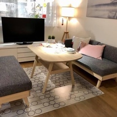 【ネット決済】【美品】IKEA ダイニングソファセット ハルヴダン