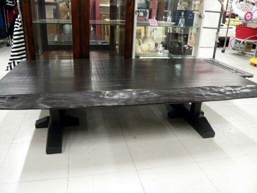 テーブル 座卓 ローテーブル 幅130×奥行80×高さ34cm センターテーブル 家具 ブラック 苫小牧西店