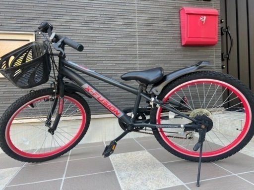 状態◎SHIMANO自転車6段変速　キッズ24インチ  赤×黒