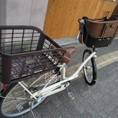 [Silver-ring] bell-mere(ベルメーレ)22吋/26吋 子供乗せ自転車 内装3段/LEDオート/アイボリー