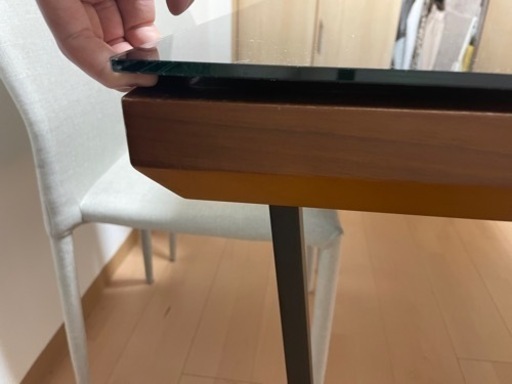 高級 ダイニングテーブル セット チェア ガラス ブラック 4人