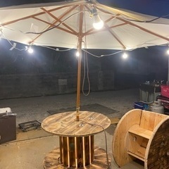 電工ドラム　テーブル、イス