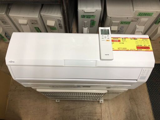 K04225　富士通　中古エアコン　主に6畳用　冷房能力　2.2KW ／ 暖房能力　2.5KW
