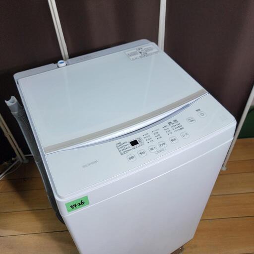 ‍♂️売約済み❌3426‼️設置まで無料‼️定価49,820円❣️最新2021年製✨ホワイトガラストップ✨アイリスオーヤマ 6kg 全自動洗濯機