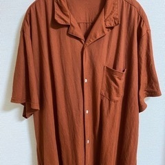 シャツ 赤橙 半袖 大きいサイズ