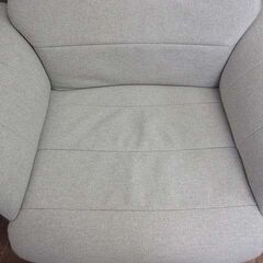 ss5049　リクライニングチェア　オットマン付　ライトグレー　パーソナルチェア　布張り　スチール脚　回転　一人掛け　ラウンジチェア　椅子　イス　いす　ソファー