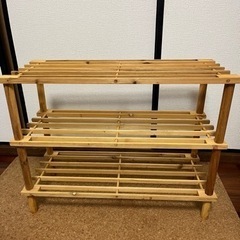 3段　木製　棚　シェルフ