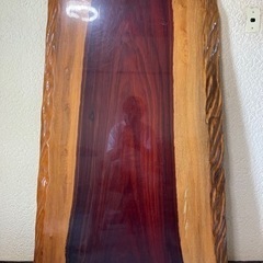 天然木材　一枚板　ローテーブル　パープルハート