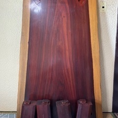 天然木材　一枚板　ローテーブル　パープルハート