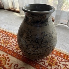 骨董品　壺　鶴