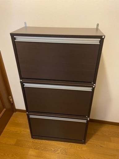 靴箱3段収納、しっかりとした造り