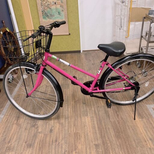 変速付自転車　26インチ　ピンク