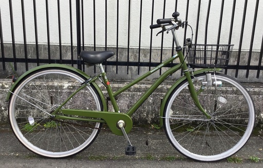 ◉PayPay払可＜整備済・良品＞あさひサイクル・INNOVATION FACTORY・26インチ自転車・グリーン・変速なし・お手入れ済みで綺麗です♪