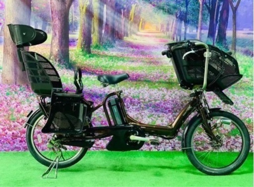 子供乗せ電動自転車ブリヂストン3人乗り20インチ良好バッテリー