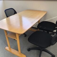 【無料・中古】オフィステーブル、オフィスチェアセット