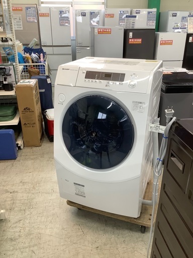 安心の1年保証付き！！  SHARP　10.0kgドラム式洗濯乾燥機　ES-H10E-WR　2021年製