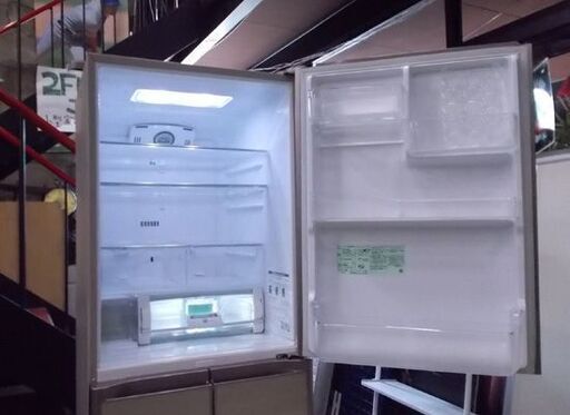 HITACHI/日立 ５ドア冷凍冷蔵庫 ４１５L 真空チルド 自動製氷機 ガラストップ クリスタルシャンパン