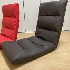 高級　座椅子WARAKU和楽の雲PVCレザー上ダークブラウン茶色