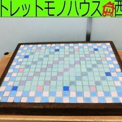 昭和レトロ ストーブ台 タイル張り 幅60cm×奥行45cm×高さ6cm 薪