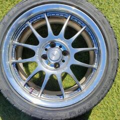 ★コンパクトカーにおすすめ！★WORK イクサ 02C 17インチ×7.0J オフセット＋42 PCD100 4穴