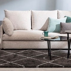 東京インテリアの高級3人掛けソファ+スツール　MONAシリーズ