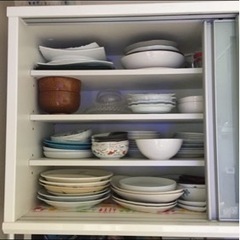 白　ホワイト　食器棚　カップボード　引き出し