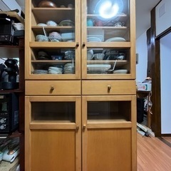 ナチュラル カントリー 木製食器棚 