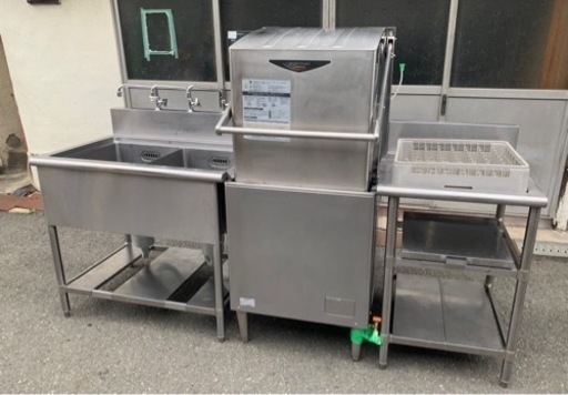 【動確済み】ホシザキ 業務用食器洗浄機 JWE-580UA(60Hz専用) 二槽ソイルドシンク ソイルド作業台 3点セット 特注品 食洗機 厨房機器 大阪