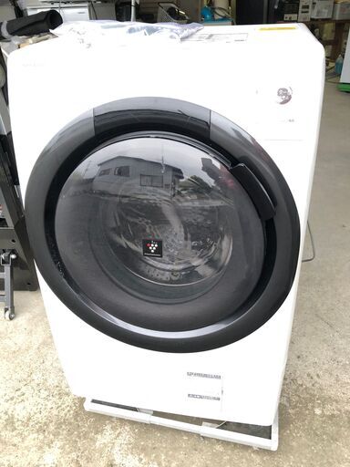 2022年製 シャープ ドラム式電気洗濯乾燥機 ES-S7F-WL ホワイト系 左開き マンション コンパクト 本体 7㎏