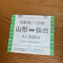 山形ｰ仙台　高速バスチケット