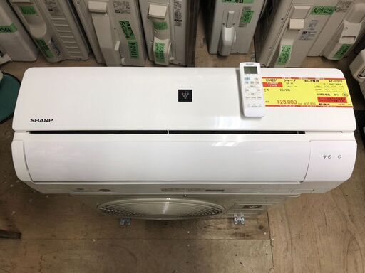 K04231　シャープ　中古エアコン　主に6畳用　冷房能力　2.2KW ／ 暖房能力　2.5KW