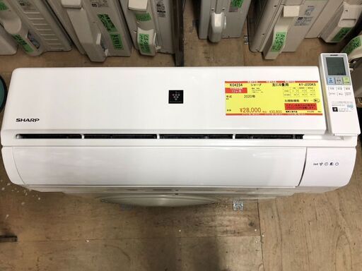 K04234　シャープ　中古エアコン　主に6畳用　冷房能力　2.2KW ／ 暖房能力　2.5KW