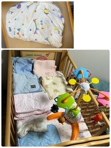 赤ちゃん泣きやませサウンド付き アンパンマン メリー　ベビーベッド　寝具　11点　まとめ売り