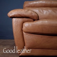 ☑️メル売約済　超極上イタリアナツッジ20万超本革ワイド3人掛けソファー210cm