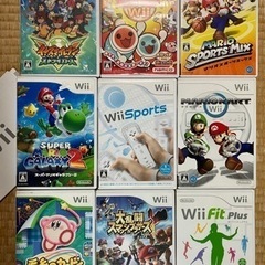 Wii一式(本体,バランスボード,ハンドル,太鼓)＋ゲームソフト9本