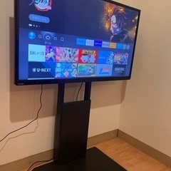 美品】TOSHIBA 液晶カラーテレビ 40S8 テレビスタンドセットアップ付