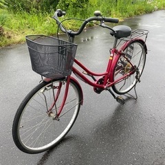 【引渡し決定】自転車 ママチャリ 5段変速★赤色