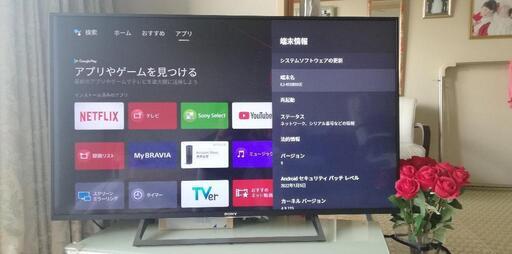 ソニーテレビ49型　BRAVIA  KJ-49X8000E