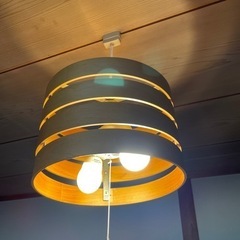 木製 2灯 照明 シーリングライト
