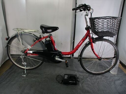 C778★整備済み　中古電動自転車　Panasonic★【24インチ　16Ah　赤】
