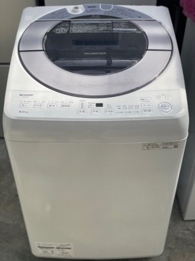 送料・設置込み　洗濯機　8kg SHARP 2022年