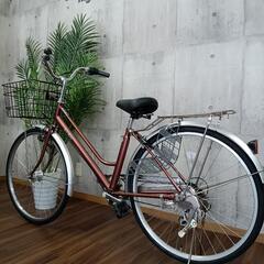 点検整備済み　26インチ　変速付き　オートライト仕様　タイヤチューブ、ブレーキワイヤー、ブレーキシュー、変速ワイヤー、チェーン、サドル、カゴ、ベル新品に交換済み