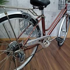 点検整備済み　26インチ　変速付き　オートライト仕様　タイヤチューブ、ブレーキワイヤー、ブレーキシュー、変速ワイヤー、チェーン、サドル、カゴ、ベル新品に交換済み