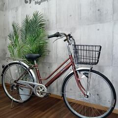 点検整備済み　26インチ　変速付き　オートライト仕様　タイヤチューブ、ブレーキワイヤー、ブレーキシュー、変速ワイヤー、チェーン、サドル、カゴ、ベル新品に交換済み