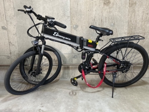 折りたたみ電動フルアシストアクセル付きスポーツタイプ500w２１段変速ギア自転車26インチ売ります。