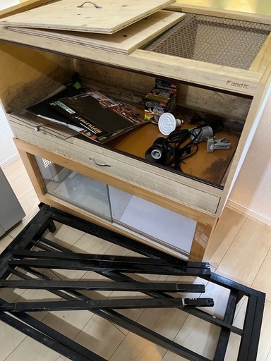 爬虫類飼育セット 木製ゲージ 照明器具 保温器具