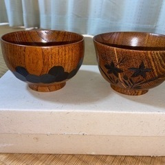 ③木製の夫婦茶碗とお箸セット