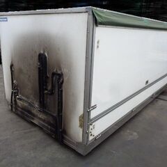 【～9/12まで限定価格】トラックコンテナ 箱 3400x1760x1500 棚付 アルミバン 冷凍冷蔵 倉庫 物置 ガレージ 愛媛より