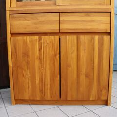 unico(ウニコ)の人気シリーズBREATH(ブレス) チーク無垢材 2面食器棚です！ヴィンテージスタイルのナチュラルな雰囲気のカップボード♪北欧スタイルやカフェ風のお部屋の収納棚に！DE309